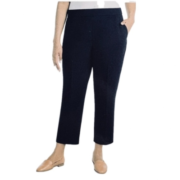 Hilary Radley Ladies' Pull On Crepe Pants, Stretch, Navy Blue, XL, NWT - Picture 1 of 13